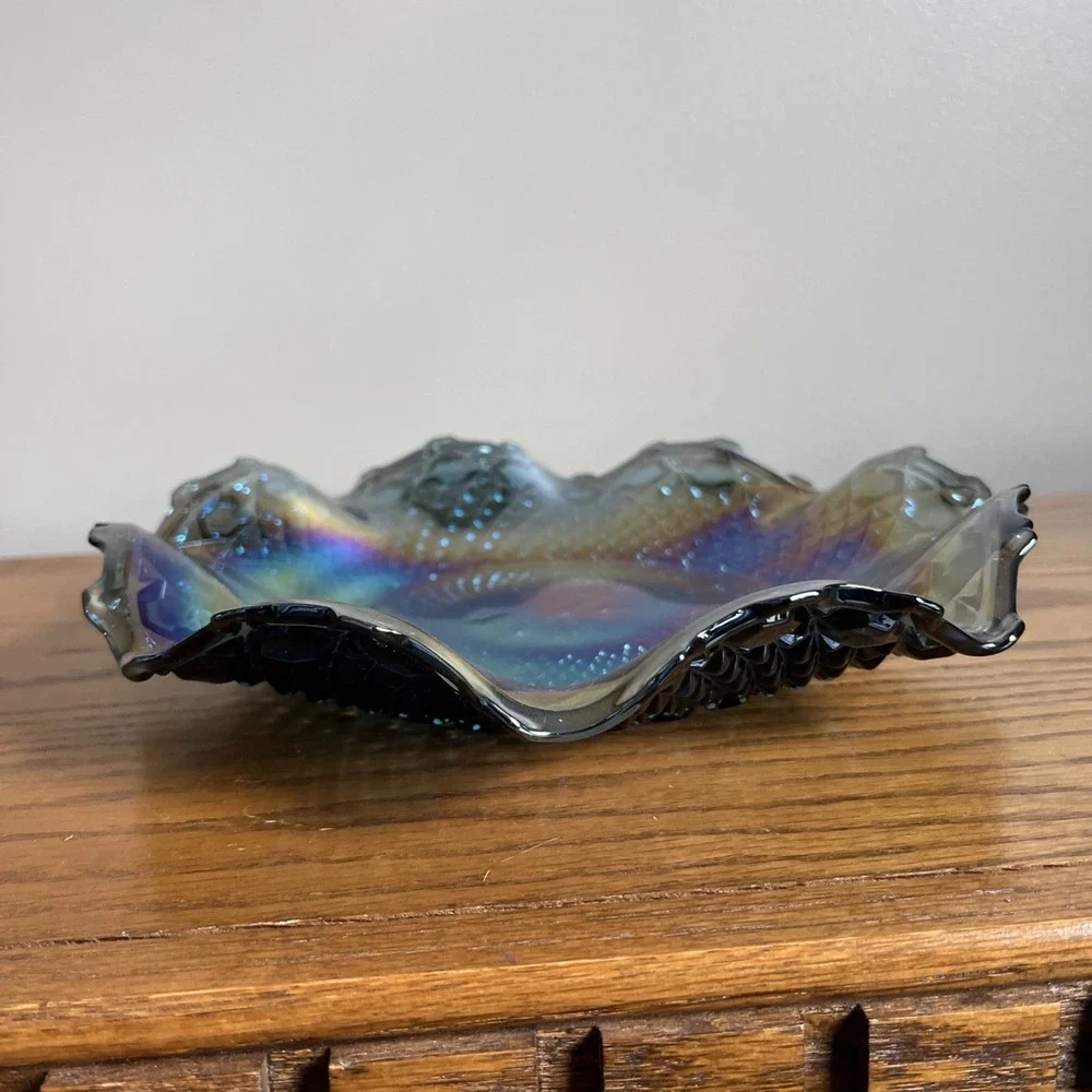 Vintage Indiana Blue Carnival Glass 10